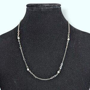 (2/$20) Vintage Pearl Infinity Link Chain Necklace
